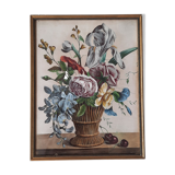 Old setting with floral bouquet