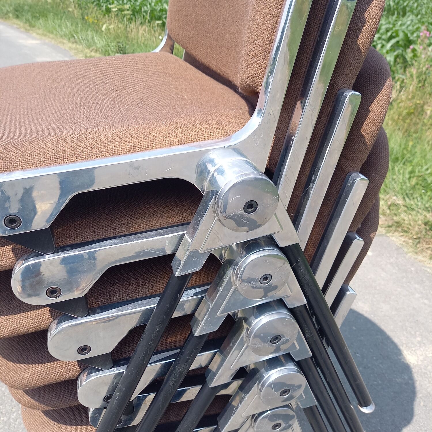 Set of 6 Italian design chairs 70s