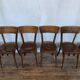 Set of 8 old wooden bistro chairs