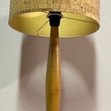 Lampe à poser pied bois avec abat jour