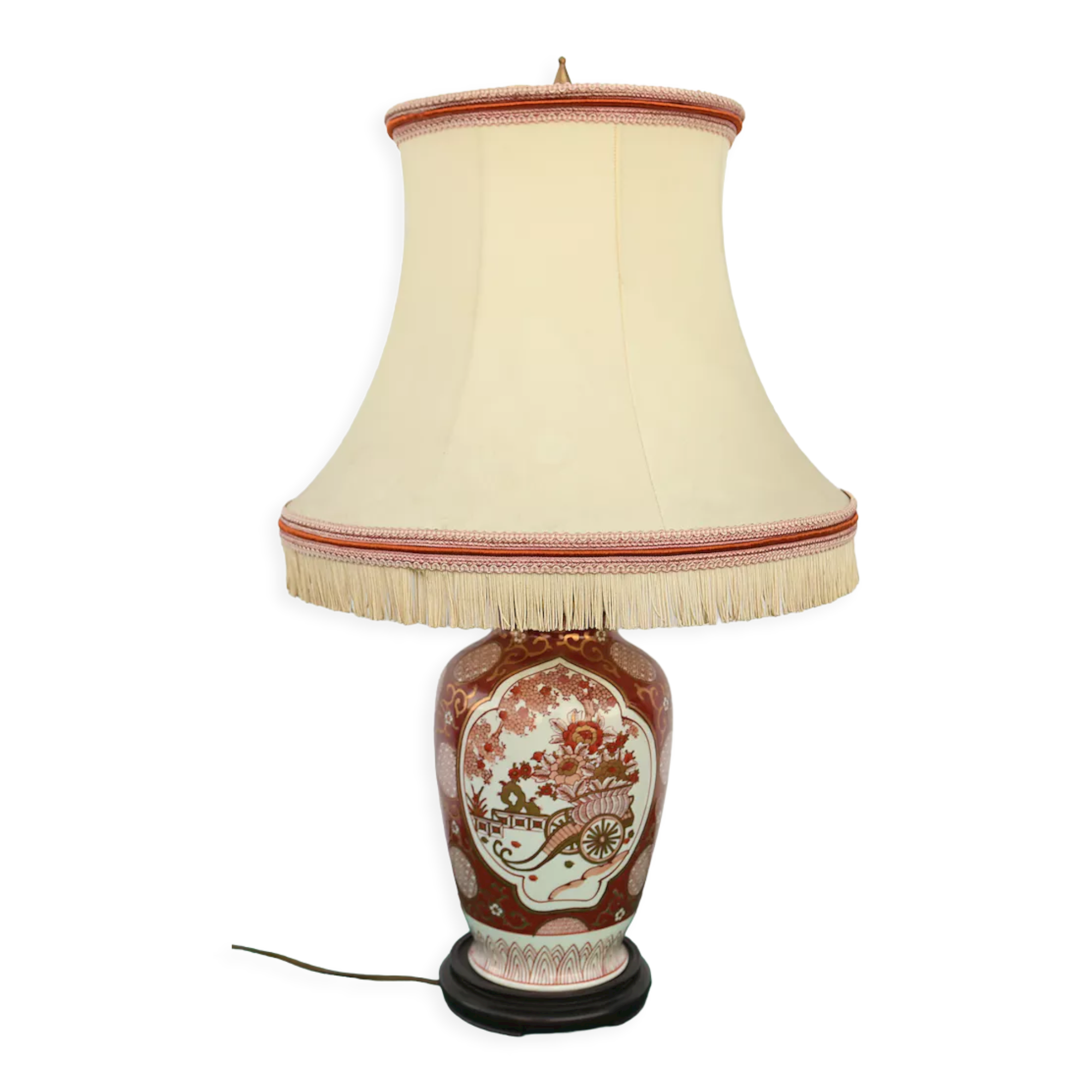 Porcelain vase mounted in lamp
