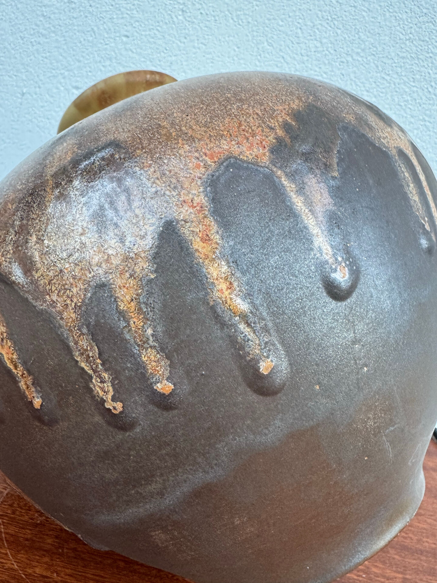 Large flared stoneware vase Art Deco