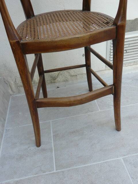 antique caned high chair for children