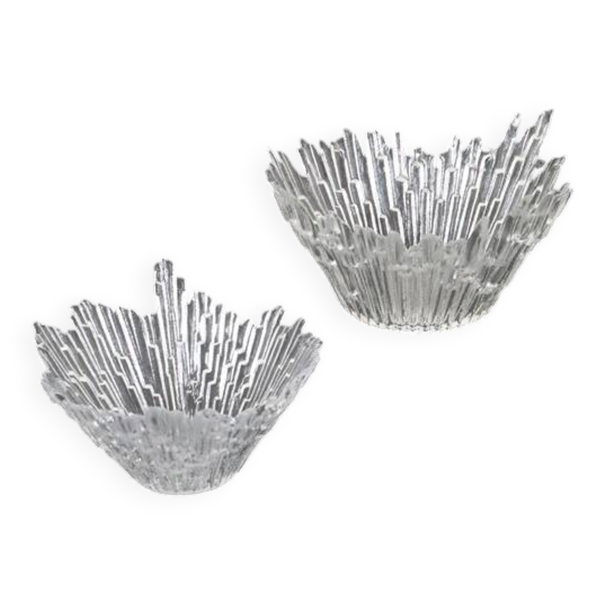Set of 2 "Revontulet" / "Northern Lights" glass bowls by Tauno Wirkkala for Humppila / Finland / Mid Century Modern Design / 1960s