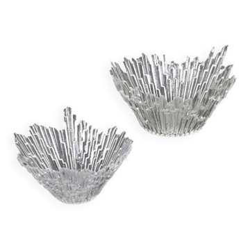 Set of 2 "Revontulet" / "Northern Lights" glass bowls by Tauno Wirkkala for Humppila / Finland / Mid Century Modern Design / 1960s