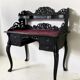 Elegant Victorian Black and Red Desk, Writing Table, Secretaire