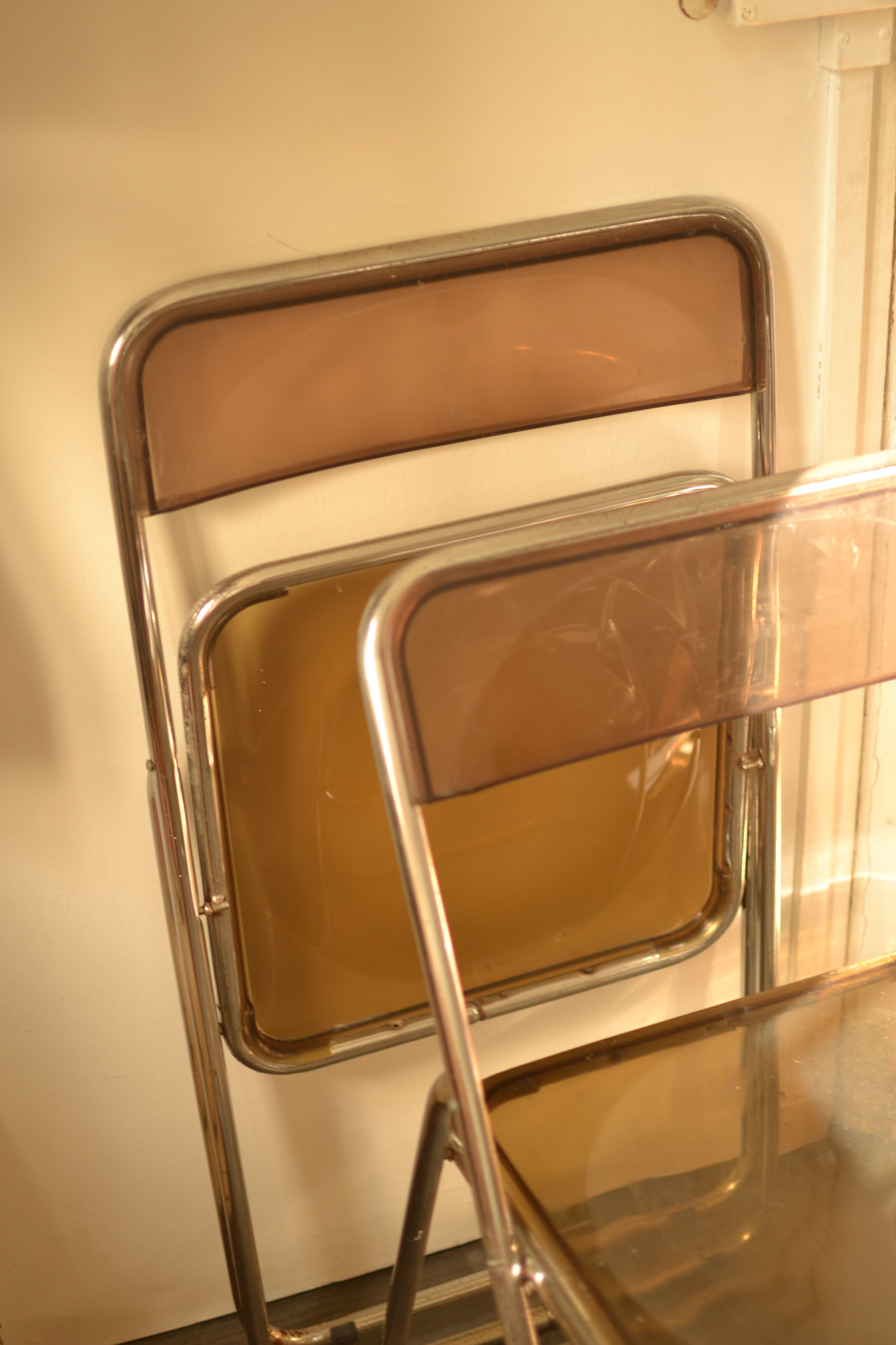 Two plexi chairs smoked 70s