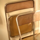 Deux chaises plexi fumé années 70