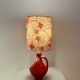 Small accent lamp by Bay Keramik – cordless with Japanese lotus fabric.