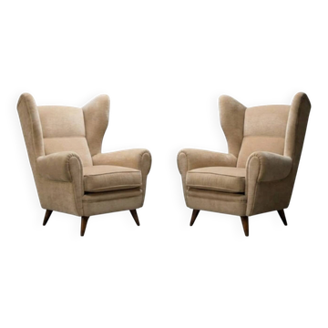Set of 2 armchairs from the 1950s, Italy, circa 1950.