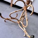 Rattan chandelier, pendant light, vintage lamp