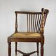 Chaise fauteuil d'angle bois & paille anglais xixeme