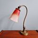 Lampe de bureau art déco en bronze et tulipe signée Schneider, années 1920