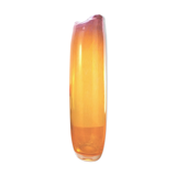Large orange scroll vase, hand-blown for L'Oca Nera (Italy)