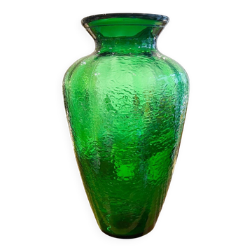 Vase en verre vert 30 x 17 cm