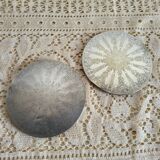 Set of 2 Silver-Plated Metal Coasters for Carafes or Bottles, Swedish