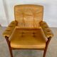 Fauteuil en cuir beige vintage des années 1970 par Göte Möbler.