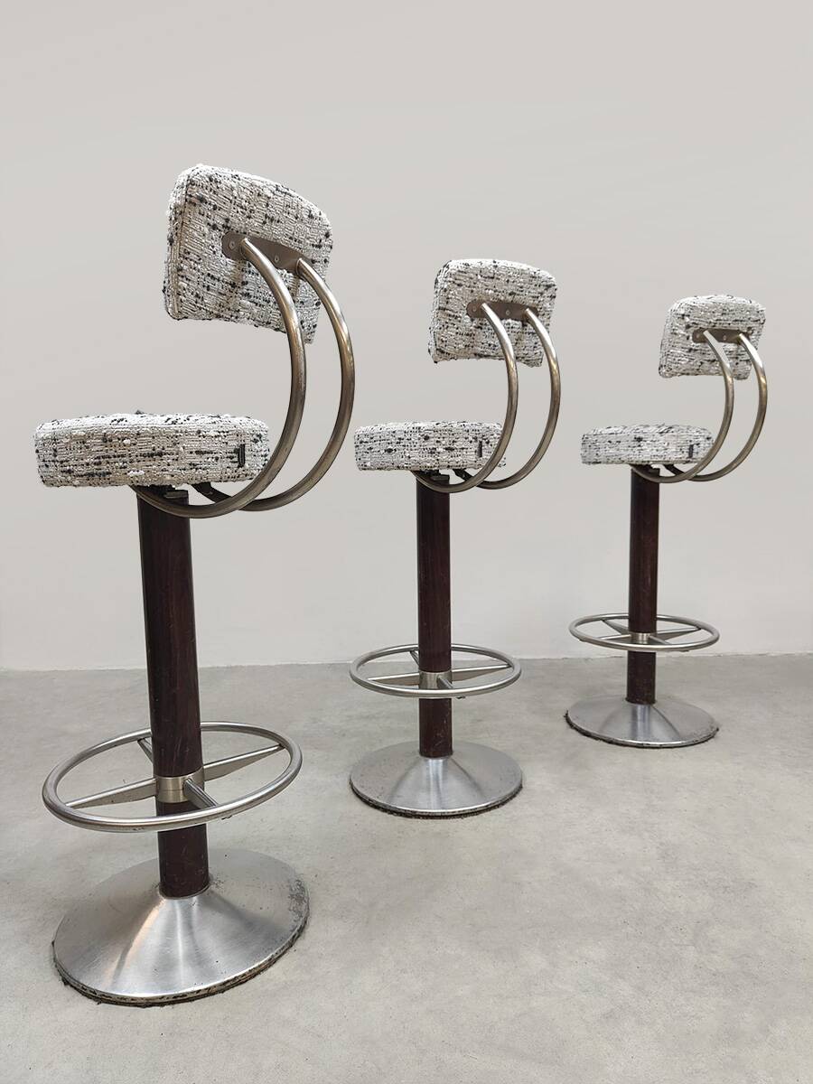 Vintage Italian design bar stools Bouclé Pedrali 1970
