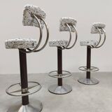 Vintage Italian design bar stools Bouclé Pedrali 1970