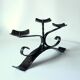 Handmade wrought iron candle holder, 3 arms, vintage