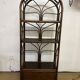 Vintage rattan and bamboo bookcase