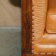 Restored three-seater leather canapé in late Victorian style.