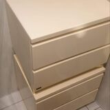 Eric Maville lacquered and brass bedside table