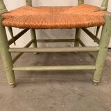 Provencal armchair in patinated beech Seat in straw XX century