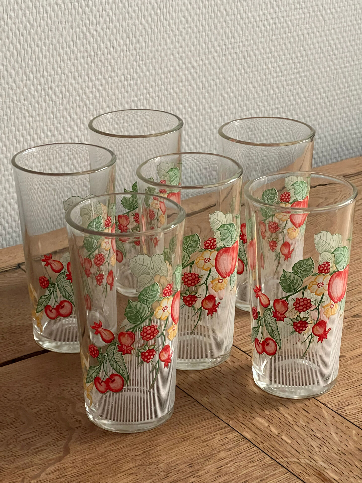 6 vintage orangeade glasses made in Italy