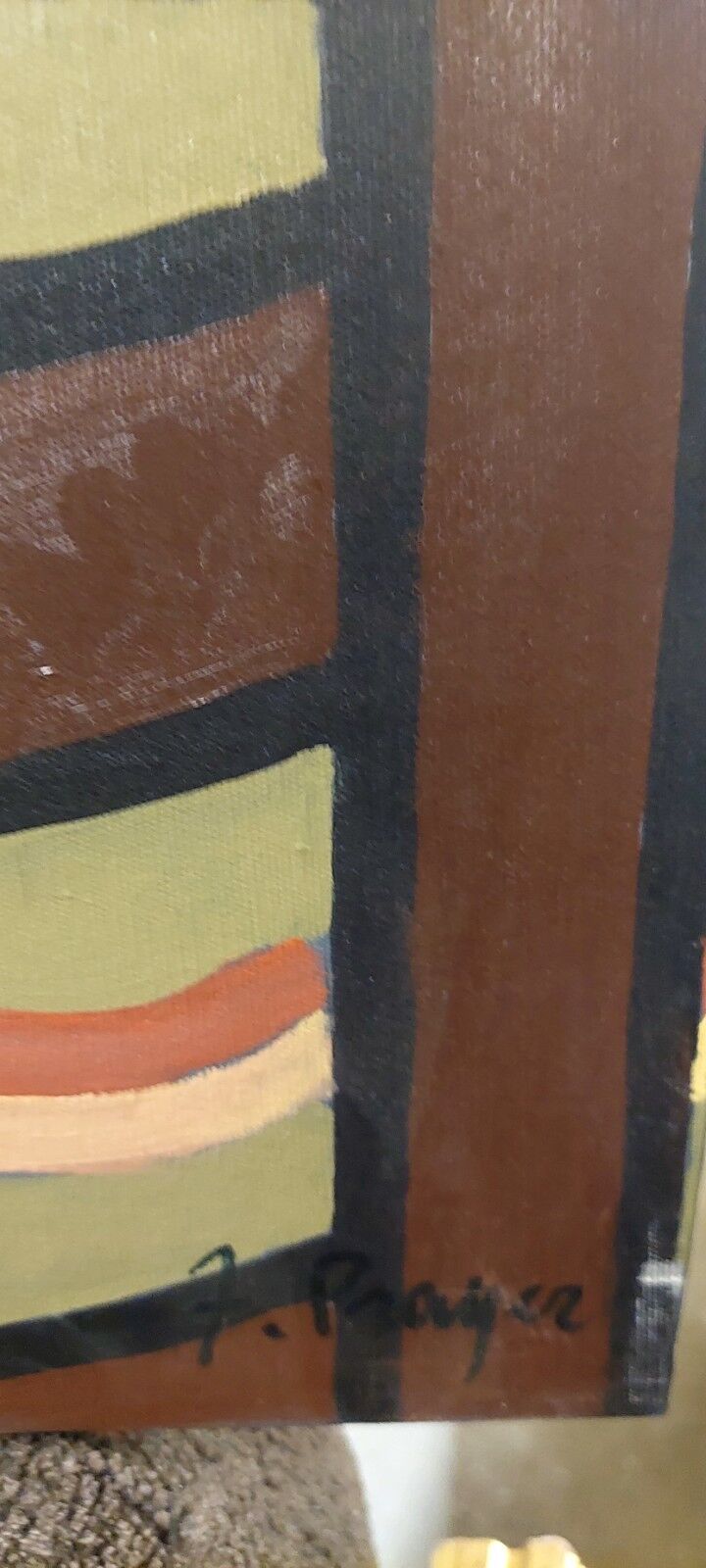 Oil painting on canvas "Still Life and Sea 7" Franco Prayer (1924) 60x50 cm