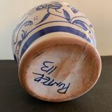 Domingo Punter blue ceramic pitcher, Teruel, 1960