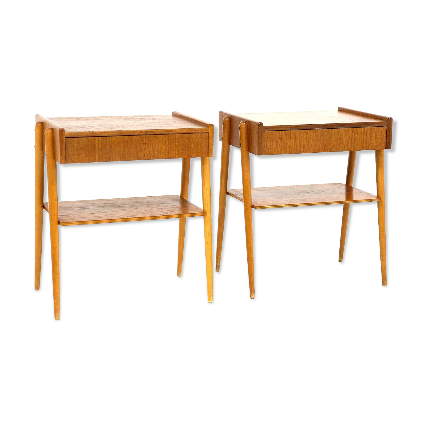 Set de 2 tables de chevet en teck, Carlström, Suède, 1960