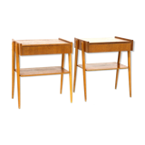 Set of 2 teak bedside tables, Carlström, Sweden, 1960