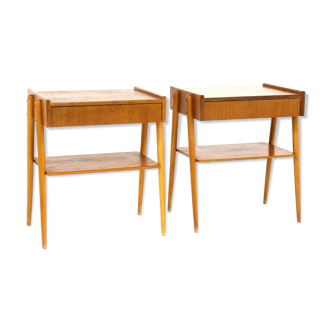 Set of 2 teak bedside tables, Carlström, Sweden, 1960