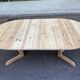 Round stripped extendable dining table in the style of Rainer Daumiller Hirtshals Sa.