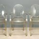 Louis Ghost chairs by Kartell designed by Philippe Starck from the 2000s.