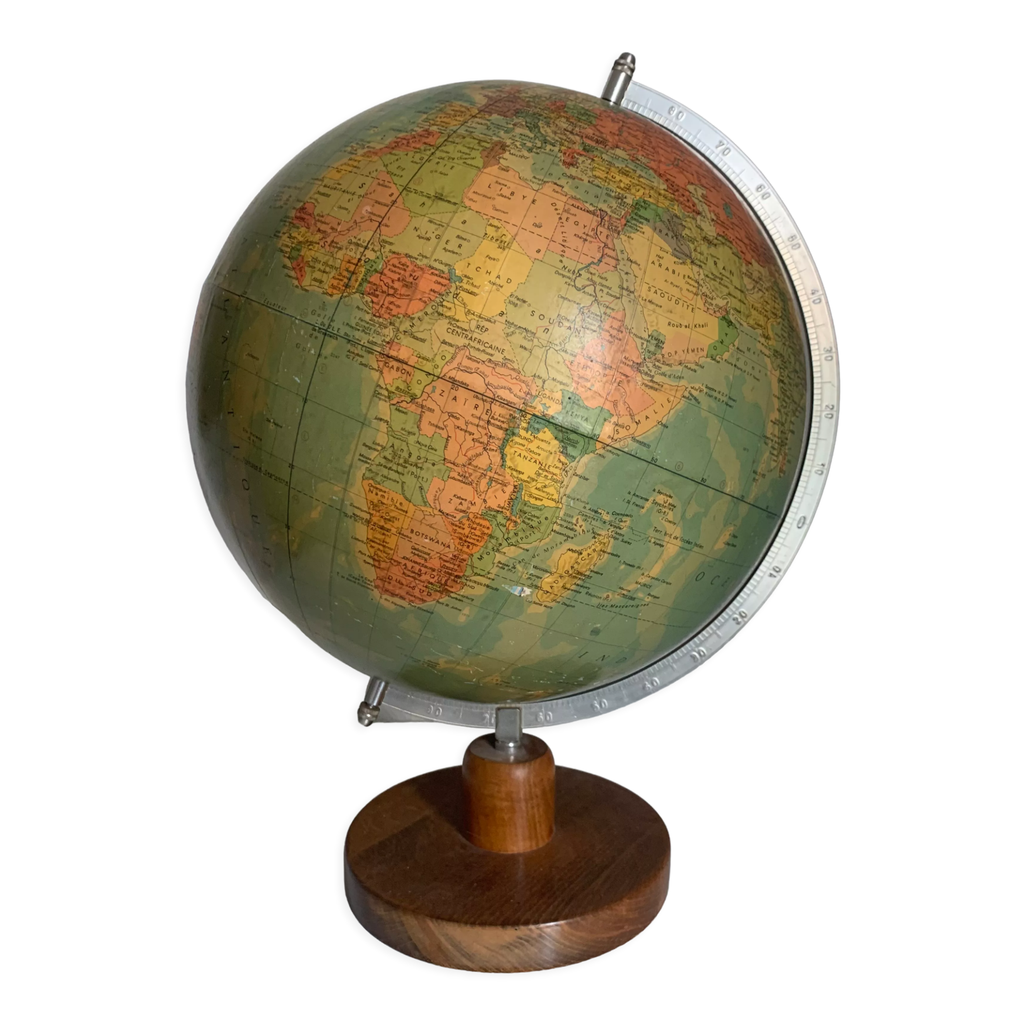 Vintage globe 1973 terrestrial Räth ex-GDR - 47 cm