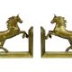 Brass prancing horses bookends figurines vintage copper 1970s