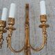 Pair of Louis XVI Style Bronze Wall Lights Forming Knots and Flowers