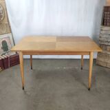 Dining table light oak foot vintage compass