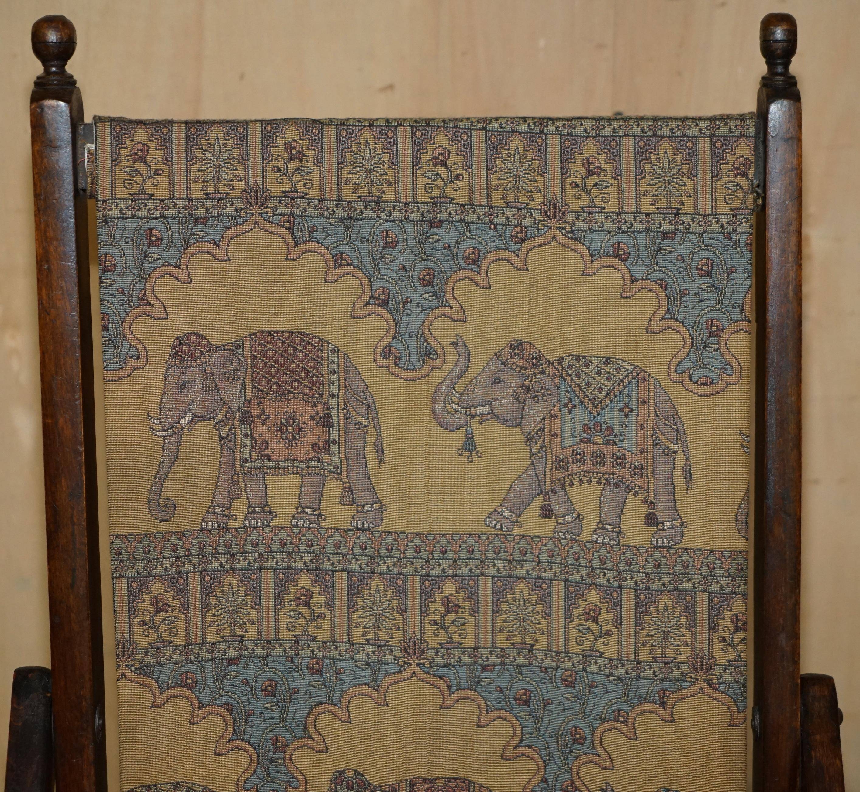Antique Indo-Anglo elephant folding military chair circa 1890