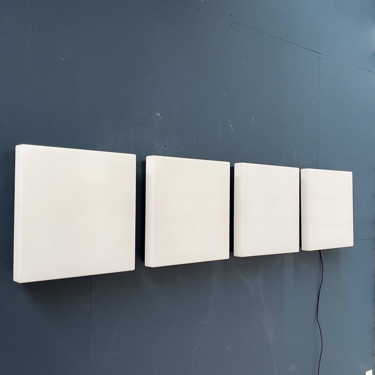 Square Wall Lamps from Trilux, 1950s, Set of 4