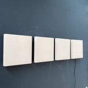 Appliques murales carrées de Trilux, années 1950, ensemble de 4