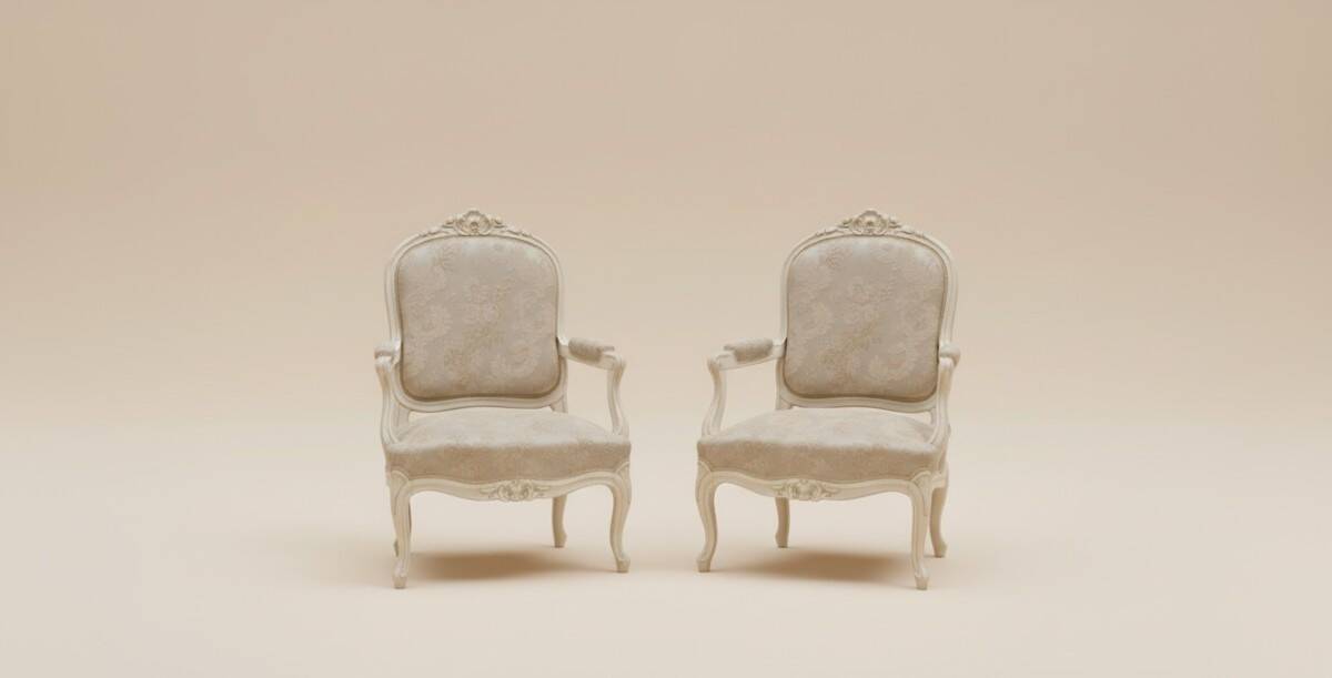 Paire de fauteuils style Louis XV, XXème s.