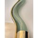 Contemporary Horizzontal Wave Mirror in Green and Gold "Torchon" Torciglion