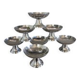 7 coupes à glace anciennes en inox