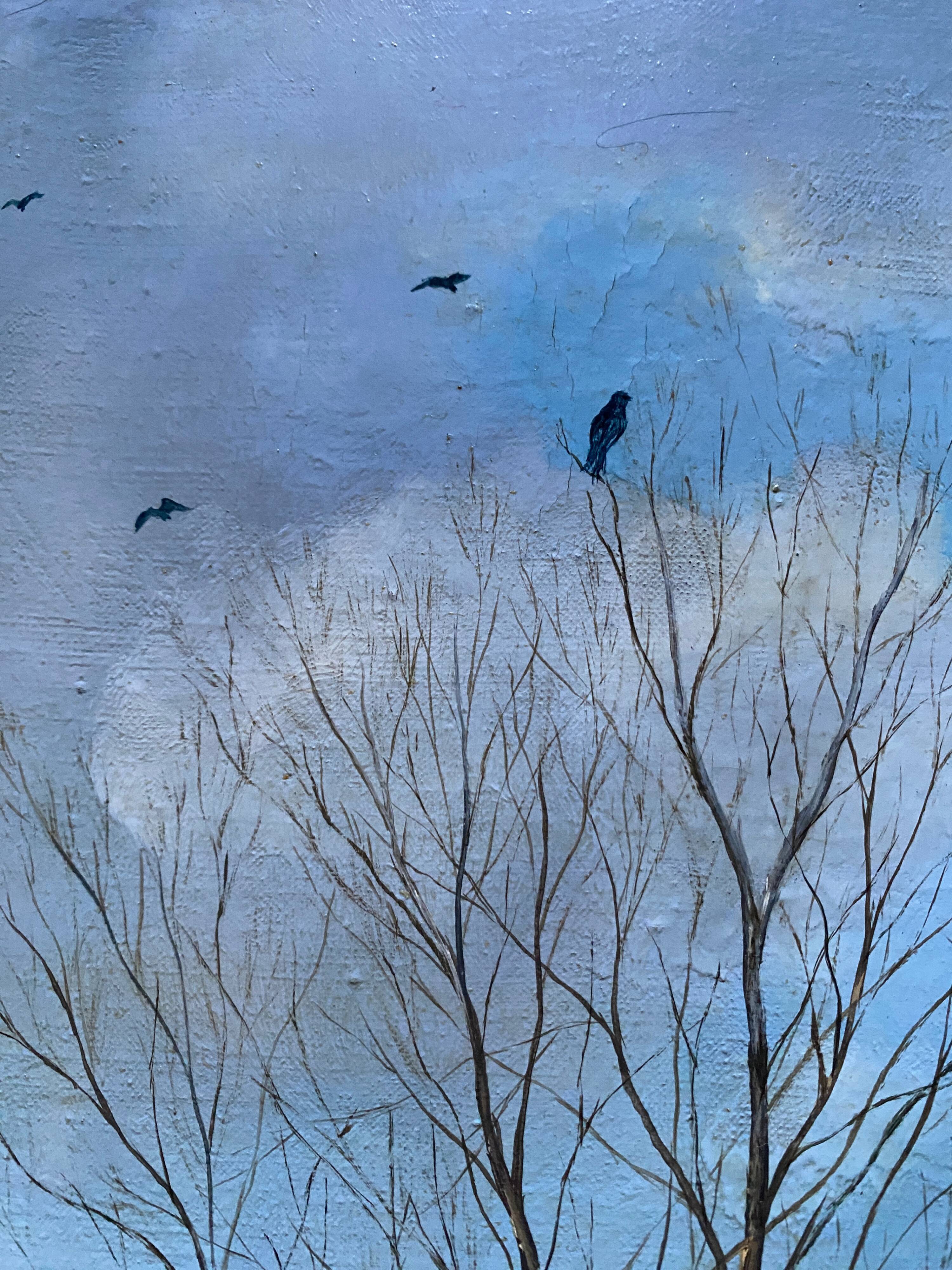 Painting Jean Paul Barre (born in 1954) HST "The end of winter" Landscape of Brière