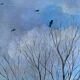 Painting Jean Paul Barre (born in 1954) HST "The end of winter" Landscape of Brière