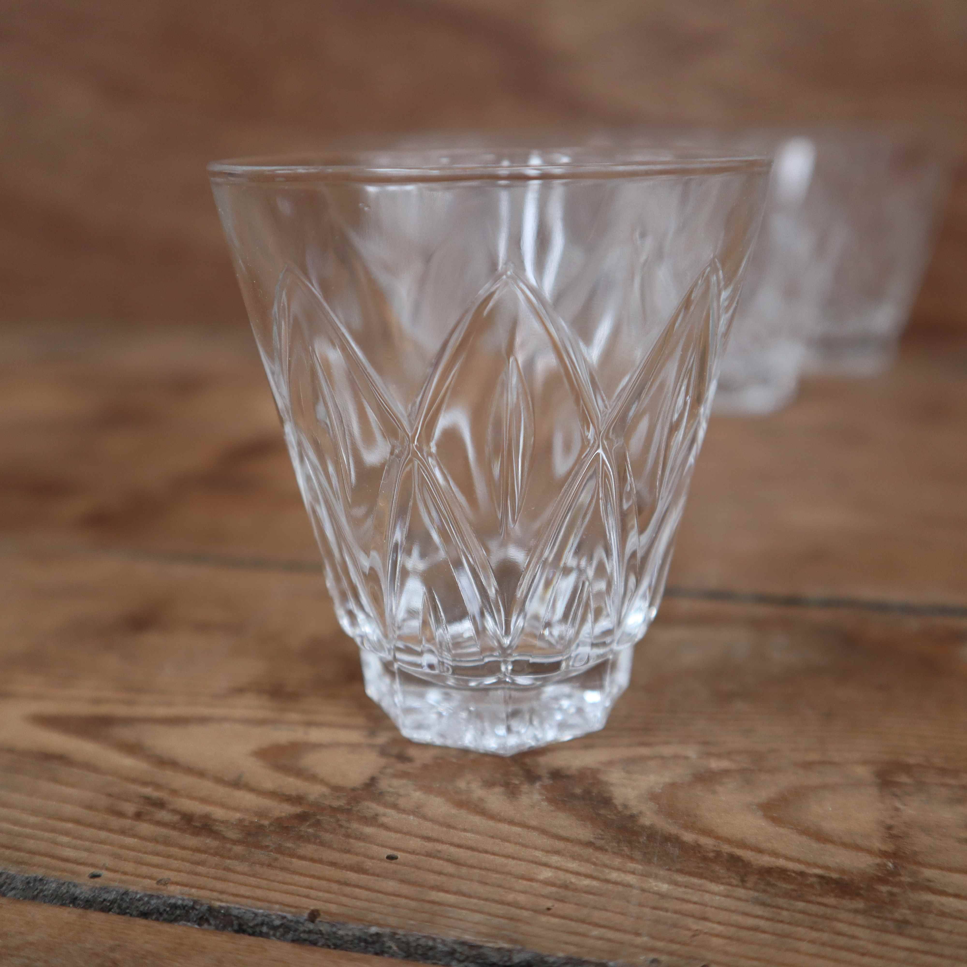 Set of 6 Harlequin wine/port glasses in Reims crystal glass 1950