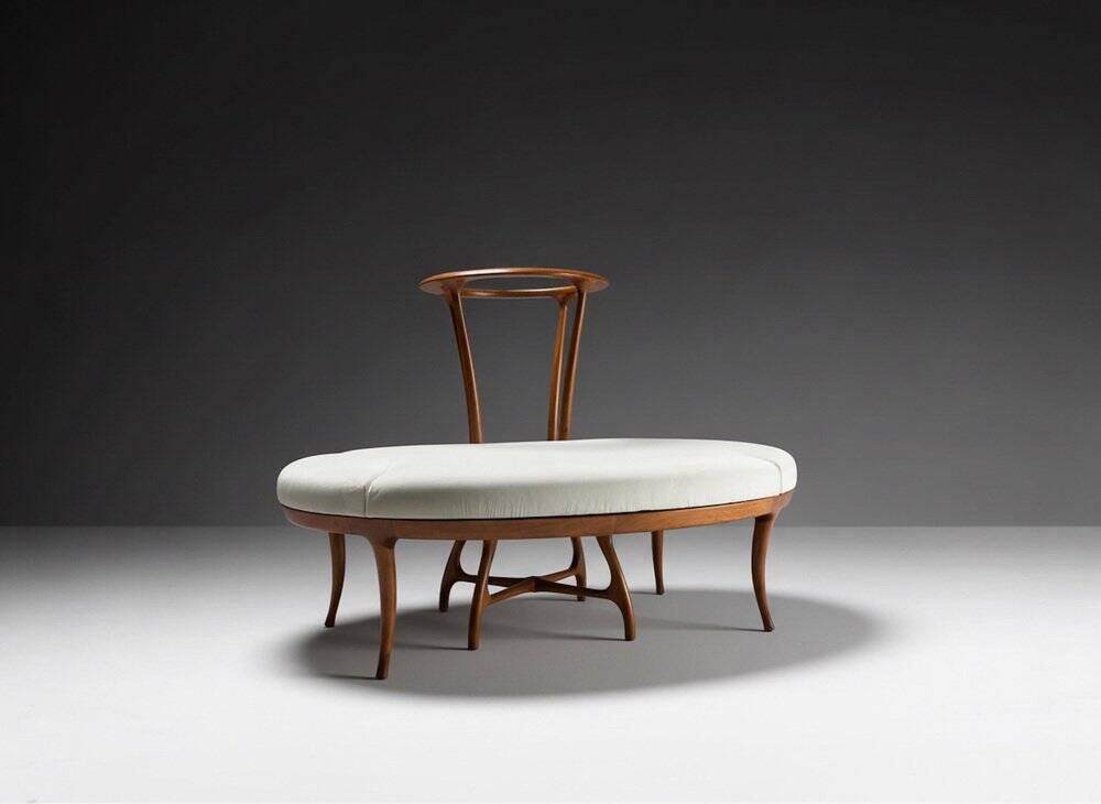 Large Circular Wooden Sofa, 1990s